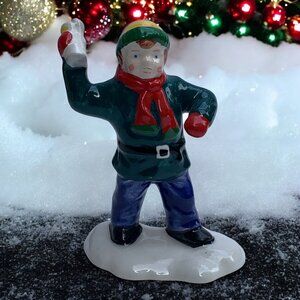 Dept 56 - Boy Throwing Newspaper - Loose Figurine - Snow Village From 1992